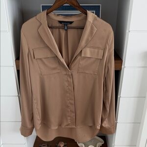 White House Black Market Camel Blouse